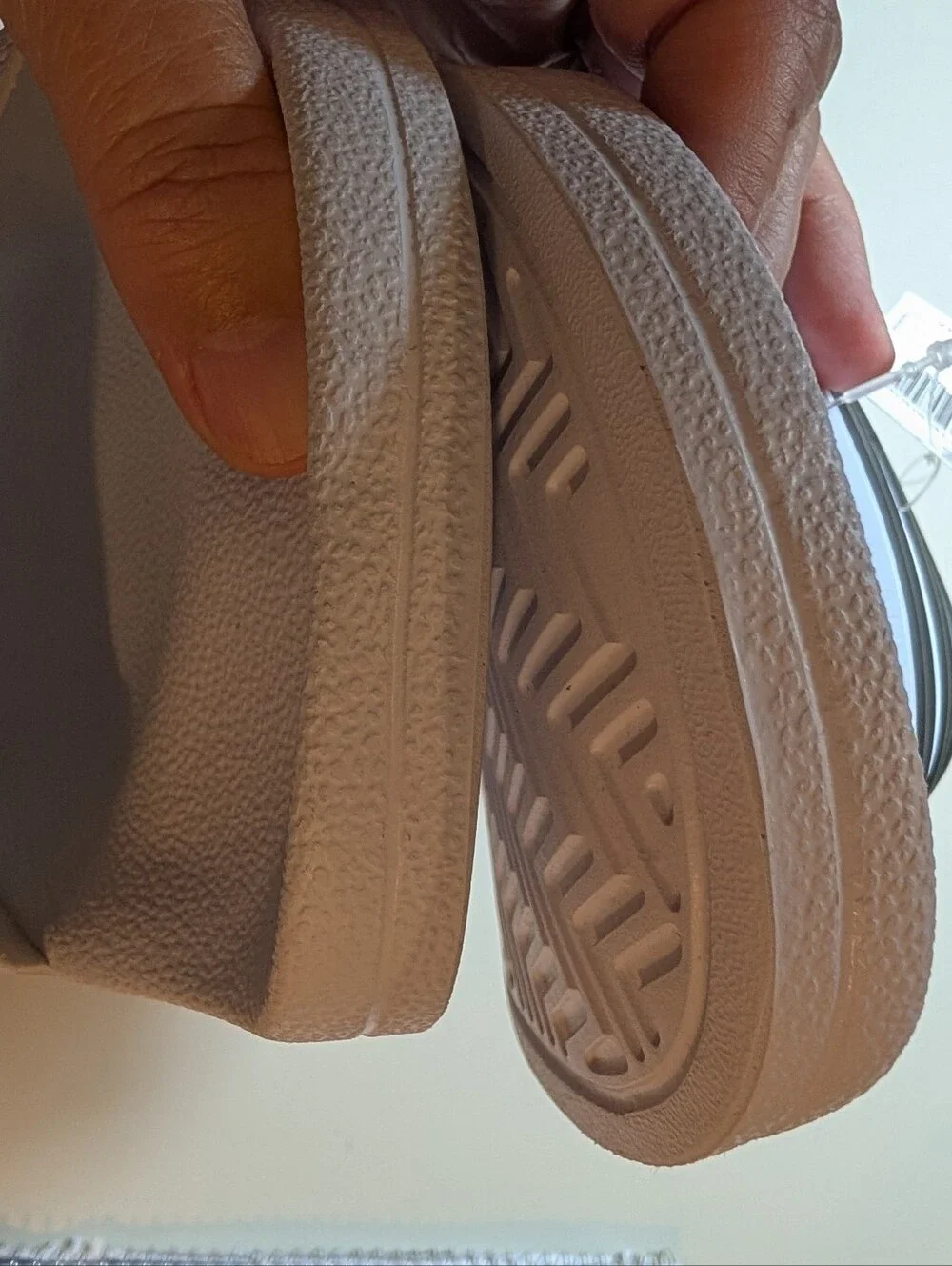 Adidas Mens Size 17 White Slides with Black Three-Stripes NWT